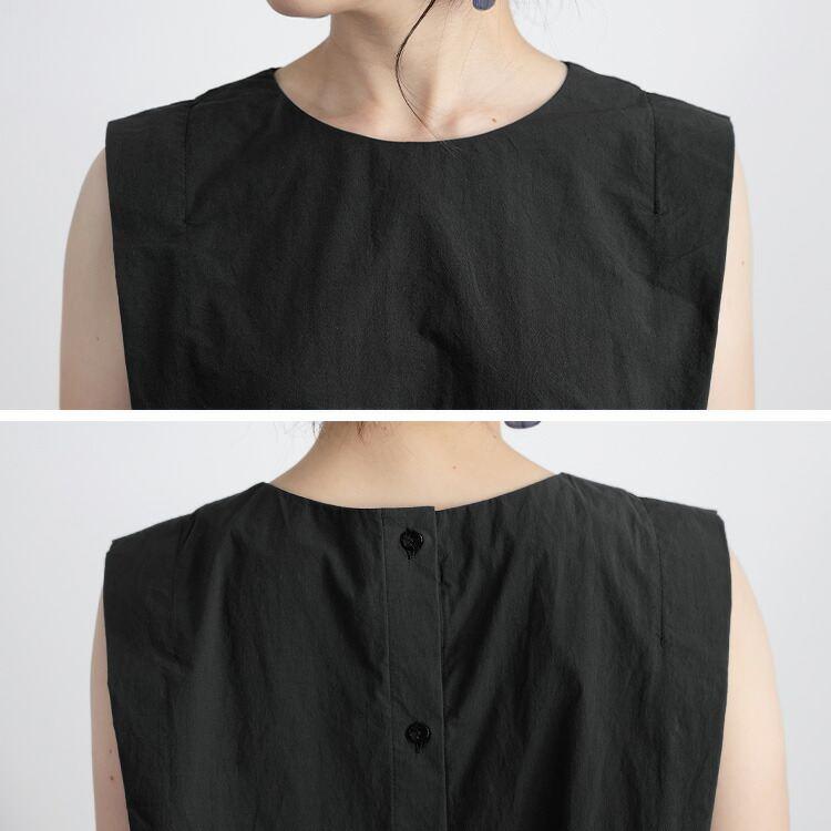 【送料無料/再入荷】 ボックスシルエットブラウス 4色 M L 洗える ノースリーブ 綿100% レディース トップス ブラウス コットン 綿 大人きれい 上品 好感度 |  | 14