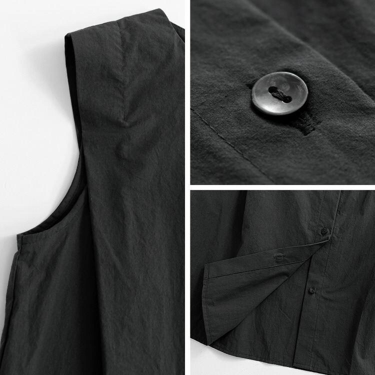 【送料無料/再入荷】 ボックスシルエットブラウス 4色 M L 洗える ノースリーブ 綿100% レディース トップス ブラウス コットン 綿 大人きれい 上品 好感度 |  | 15