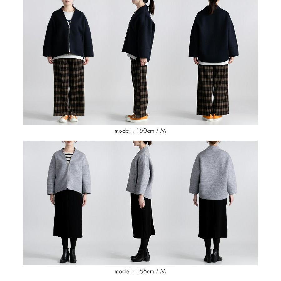 【大幅値下】 配色ボンディングジャケット 3色 M L 長袖 レディース アウター ジャケット ボンディング 起毛 ニットソー 配色 ノーカラー Vネック |  | 17