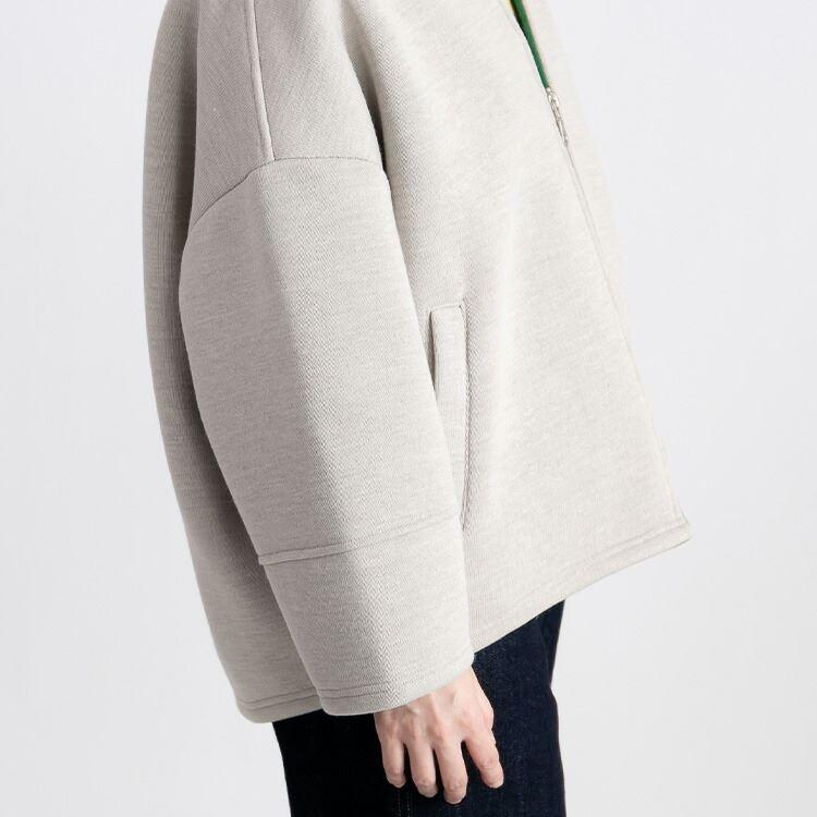 【大幅値下】 配色ボンディングジャケット 3色 M L 長袖 レディース アウター ジャケット ボンディング 起毛 ニットソー 配色 ノーカラー Vネック |  | 06