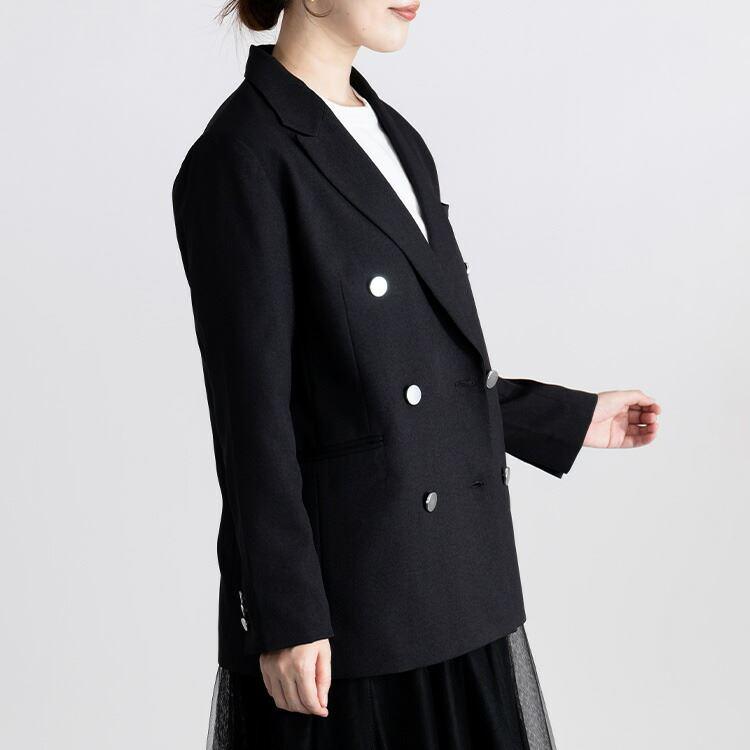 【送料無料】 ダブルテーラージャケット 3色 M L 洗える 長袖 レディース アウター ジャケット ダブルジャケット テーラージャケット チェック柄 |  | 13