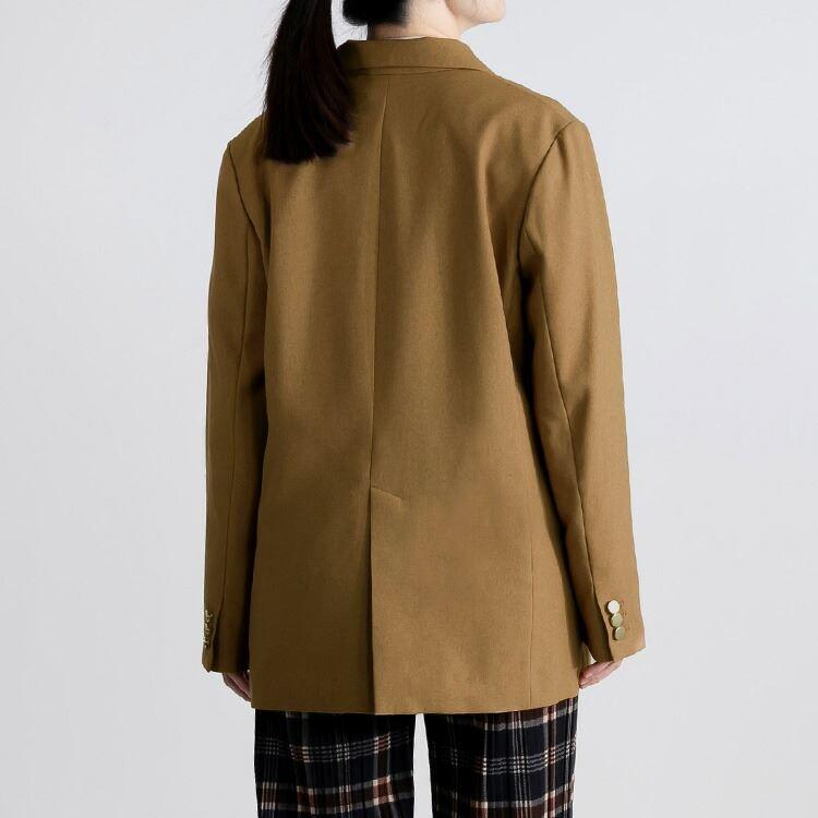 【送料無料】 ダブルテーラージャケット 3色 M L 洗える 長袖 レディース アウター ジャケット ダブルジャケット テーラージャケット チェック柄 |  | 09