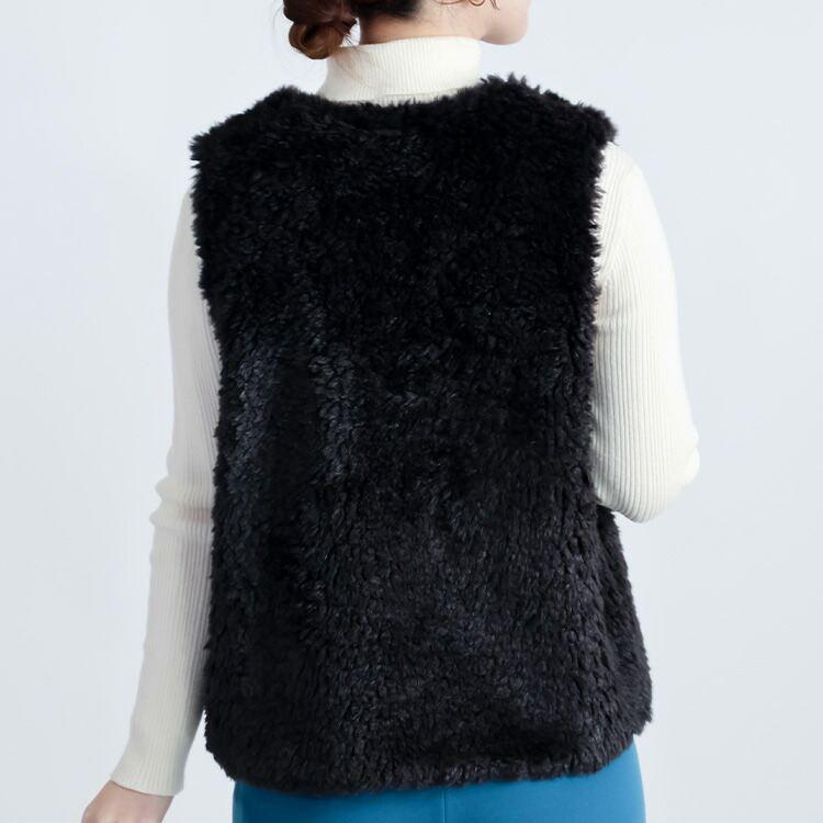 【新作】【送料無料】 プードル調ファーベスト 2色 M L 洗える レディース アウター ベスト トップス ボアベスト ショートベスト ボア エコファー ふわふわ |  | 11