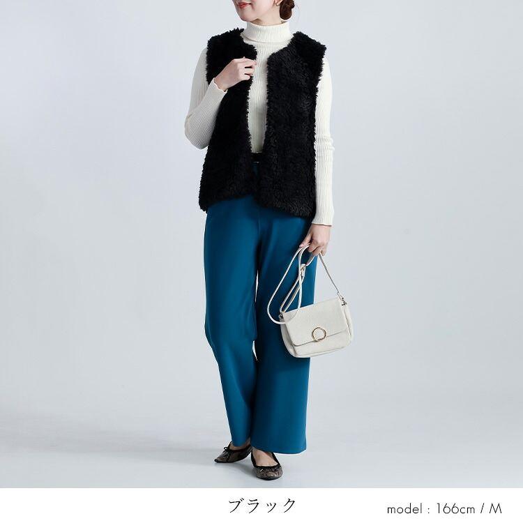 【新作】【送料無料】 プードル調ファーベスト 2色 M L 洗える レディース アウター ベスト トップス ボアベスト ショートベスト ボア エコファー ふわふわ |  | 09
