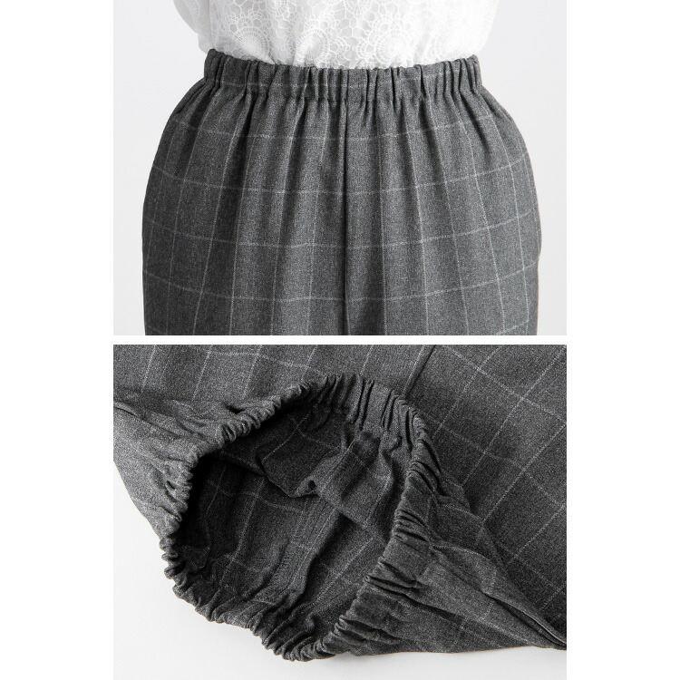 【送料無料/日本製/再入荷】 2丈から選べるチェック柄パンツ 洗える レディース ボトムス パンツ ワイドパンツ 股上普通 股上深め ゆったり ストレッチ |  | 16
