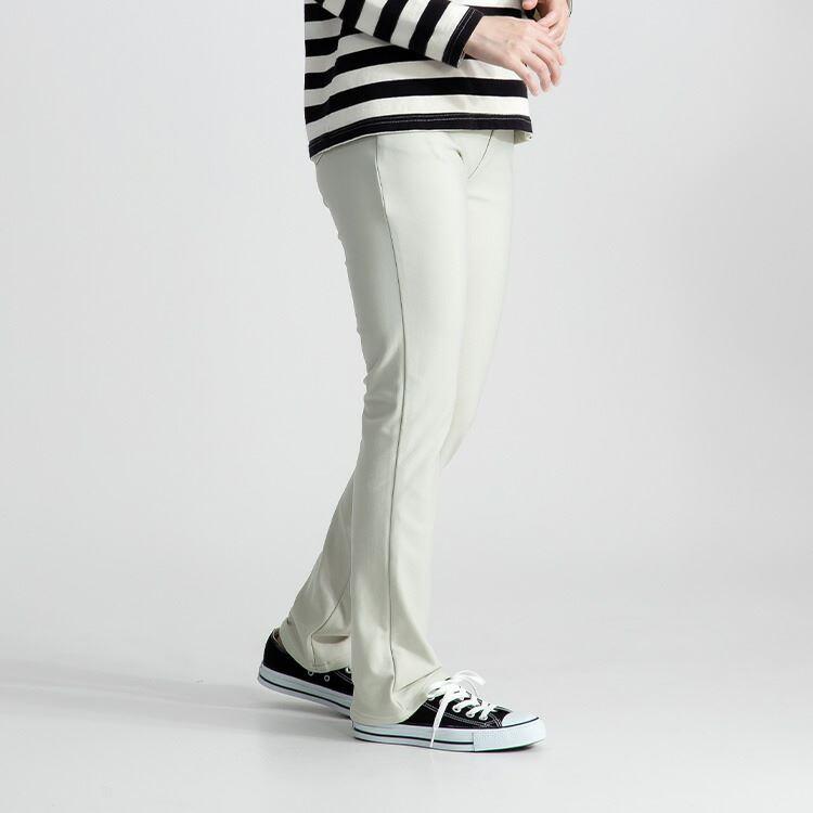 【送料無料/日本素材】 裏起毛ストレッチパンツ 3色 M-LL 洗える レディース ボトムス パンツ ストレートパンツ ウエストゴム ロイカ 暖かい 裏起毛 微起毛 冬 |  | 06