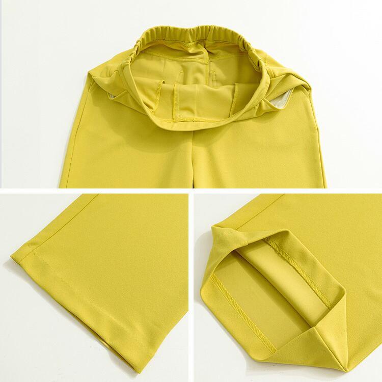 【送料無料/再入荷】きれいめワイドパンツ 6色 M-3L 洗える 防シワ 楽ちん 10分丈 レディース ボトムス パンツ ワイドパンツ ジョーゼット 股上深め |  | 15