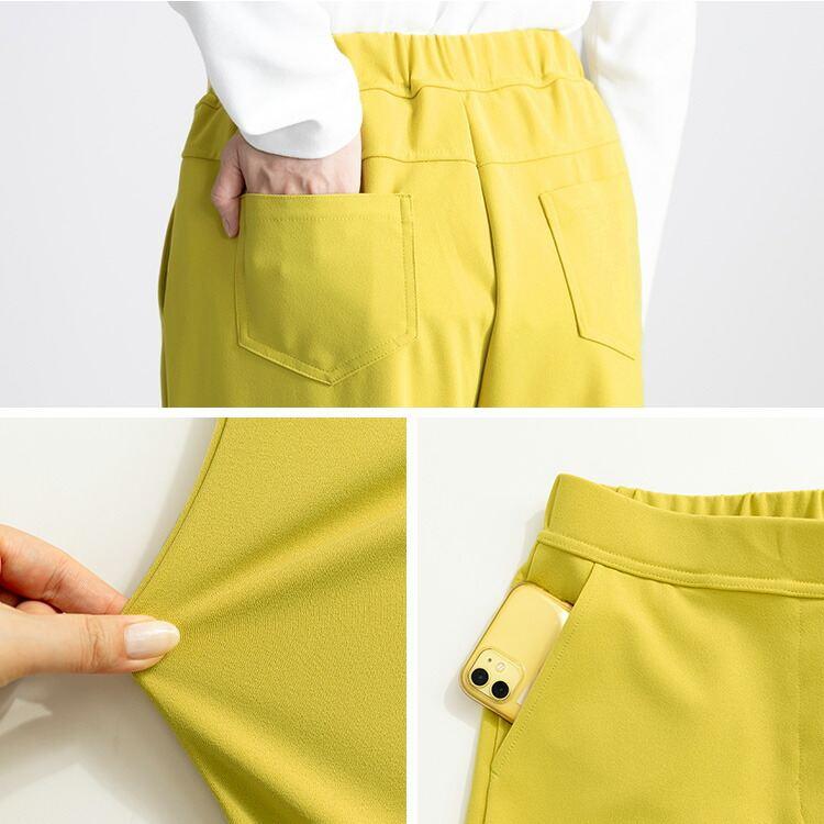 【登場】【送料無料/再入荷】 ジョーゼットニットワイドパンツ 8色 M-3L 洗える 防シワ 楽ちん 10分丈 レディース ボトムス パンツ ワイドパンツ ジョーゼット |  | 15