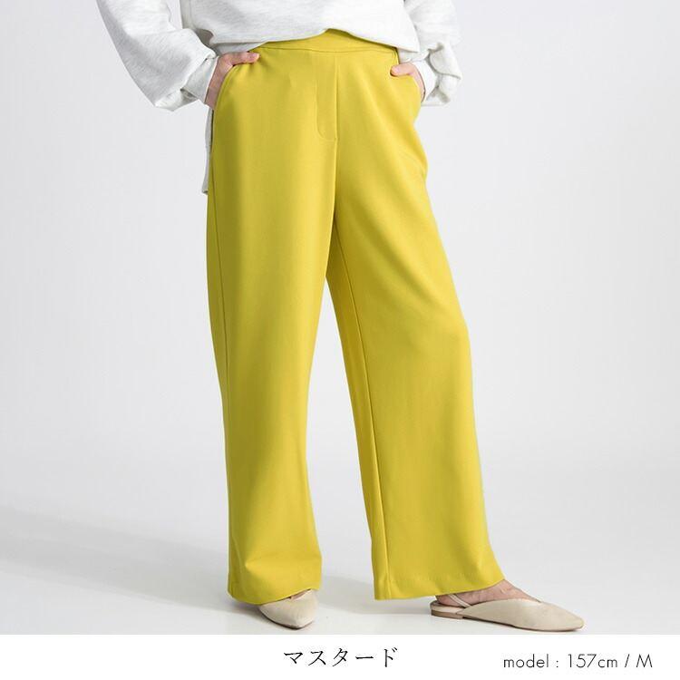 【登場】【送料無料/再入荷】 ジョーゼットニットワイドパンツ 8色 M-3L 洗える 防シワ 楽ちん 10分丈 レディース ボトムス パンツ ワイドパンツ ジョーゼット |  | 07