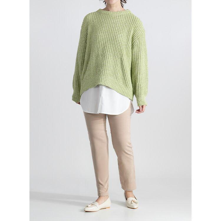 【送料無料】 裏スムースコーデュロイパンツ 6色 M-3L 洗える 10分丈 レディース ボトムス パンツ スリムパンツ ストレッチパンツ コーデュロイ 微起毛 |  | 05