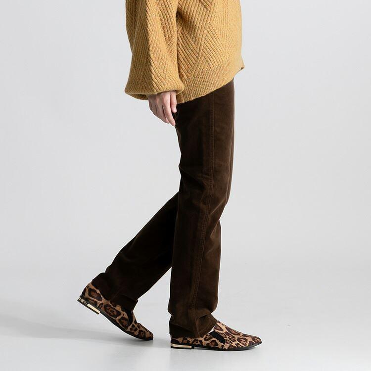 【送料無料】 裏スムースコーデュロイパンツ 6色 M-3L 洗える 10分丈 レディース ボトムス パンツ スリムパンツ ストレッチパンツ コーデュロイ 微起毛 |  | 07