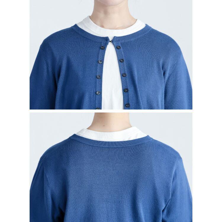 【送料無料】裾透かし編みニットカーディガン 5色 M L 洗える 長袖 レディース トップス ニット カーディガン 羽織り 無地 透かし編み ソフト 春秋冬 |  | 14