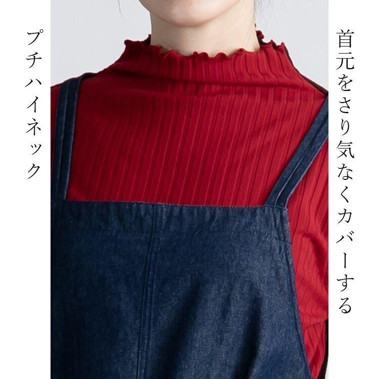 【送料無料/再入荷】 前後で着れる！2wayハイネックリブニット 5色 M-L 洗える 長袖 レディース トップス ニット カットソー 配色 リバーシブル 春秋冬 |  | 04