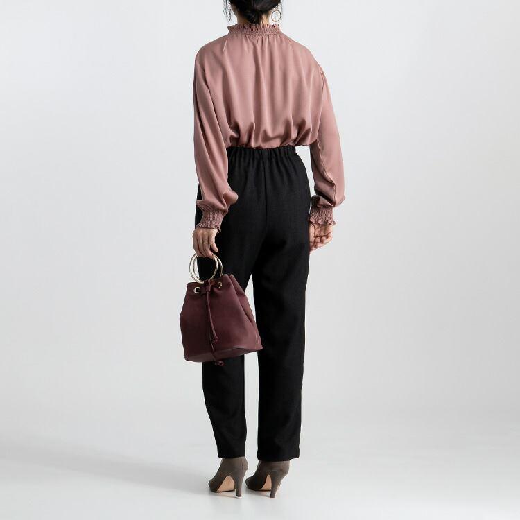 【送料無料】 美艶シャーリングブラウス 4色 M L 長袖 防シワ 洗える レディース トップス ブラウス シャーリング 無地 ツヤ感 落ち感 なめらか 春秋冬 1829 |  | 08