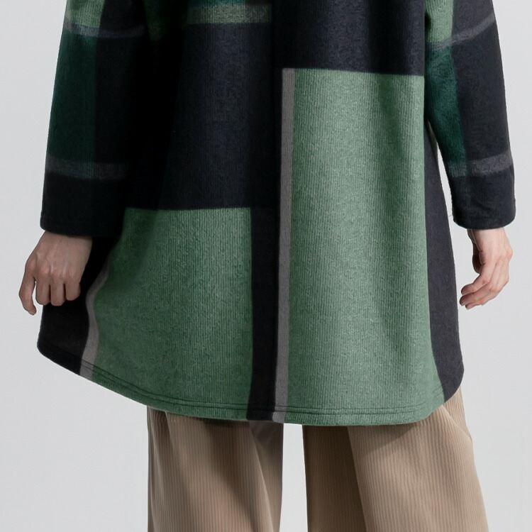 【送料無料】 チェック柄起毛チュニック 4色 M-L 洗える 長袖 レディース トップス チュニック カットソー オフタートルネック 格子柄 ビッグチェック 秋冬 |  | 11