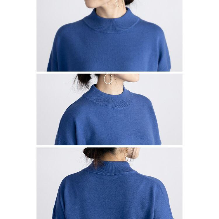 【送料無料】 配色使いサイドスリットニット 6色 M-L 洗える 長袖 レディース トップス ニット セーター ニットソー クルーネック サイドスリット 春秋冬 |  | 14