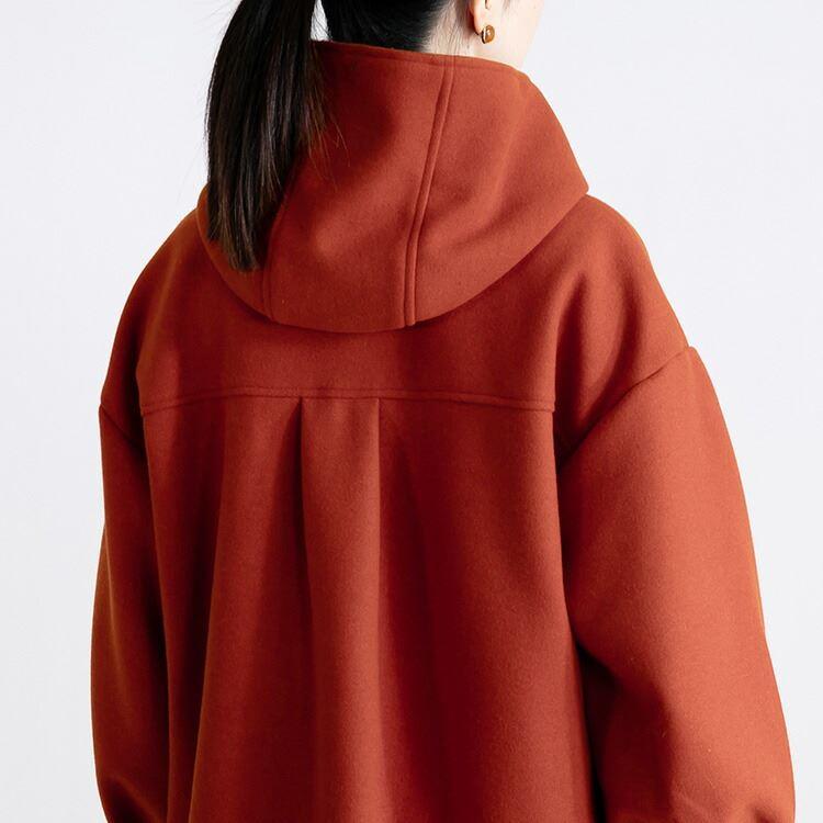 【送料無料】 ウールライクフードコート 3色 M L 長袖 レディース アウター コート スタンドカラー フード付き ぽわん袖 フェイクウール 秋冬春 |  | 06