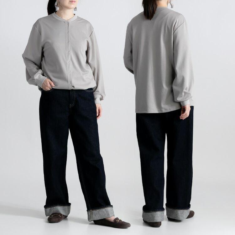 【送料無料】 リングドットボタンカーディガン 3色 M-L 洗える 長袖 レディース トップス カーディガン 無地 オフィス 普段着 デイリー スナップボタン |  | 06