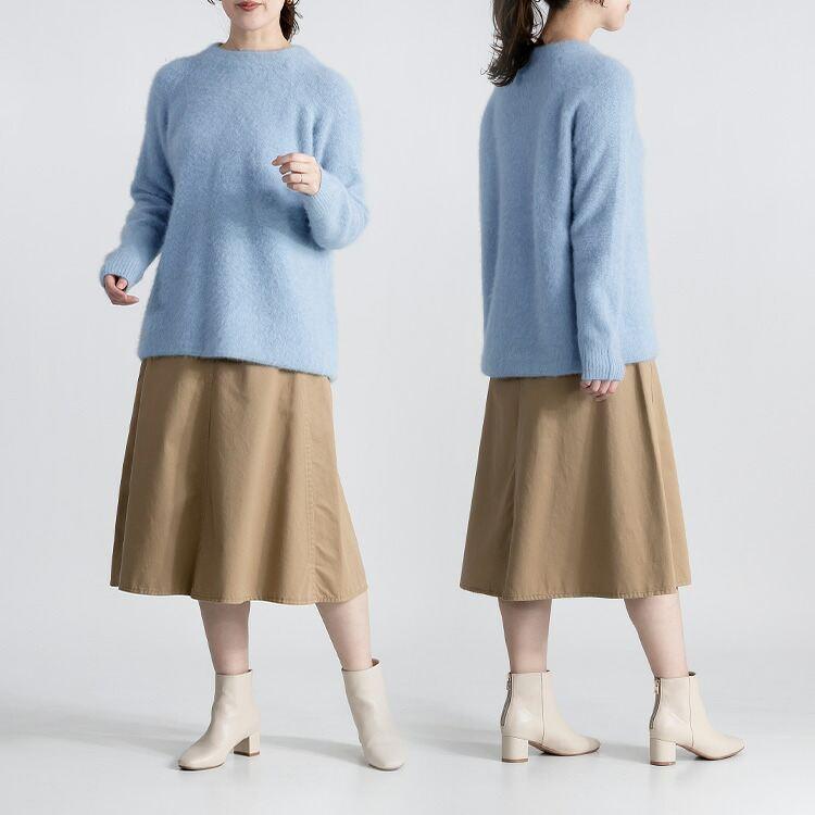 【送料無料】ブルーフォックス100%ラウンドネックニット 5色 M-L 長袖 レディース トップス ニット ラウンドネック クルーネック フォックス100％ |  | 10