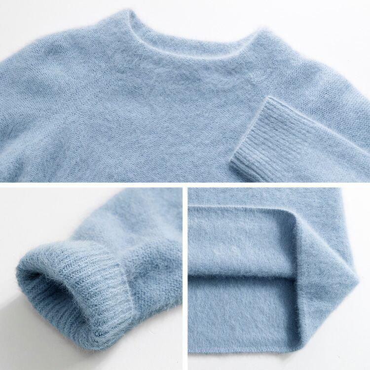 【送料無料】ブルーフォックス100%ラウンドネックニット 5色 M-L 長袖 レディース トップス ニット ラウンドネック クルーネック フォックス100％ |  | 16