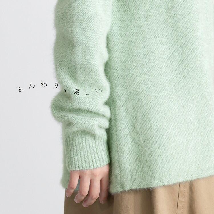 【送料無料】ブルーフォックス100%ラウンドネックニット 5色 M-L 長袖 レディース トップス ニット ラウンドネック クルーネック フォックス100％ |  | 03