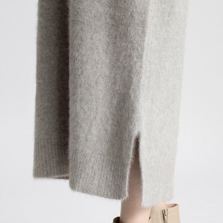 【送料無料】ブルーフォックス100%ロングニットワンピース 4色 M-L 長袖 レディース ワンピース ロング丈 ニット ラウンドネック クルーネック フォックス100％ |  | 12