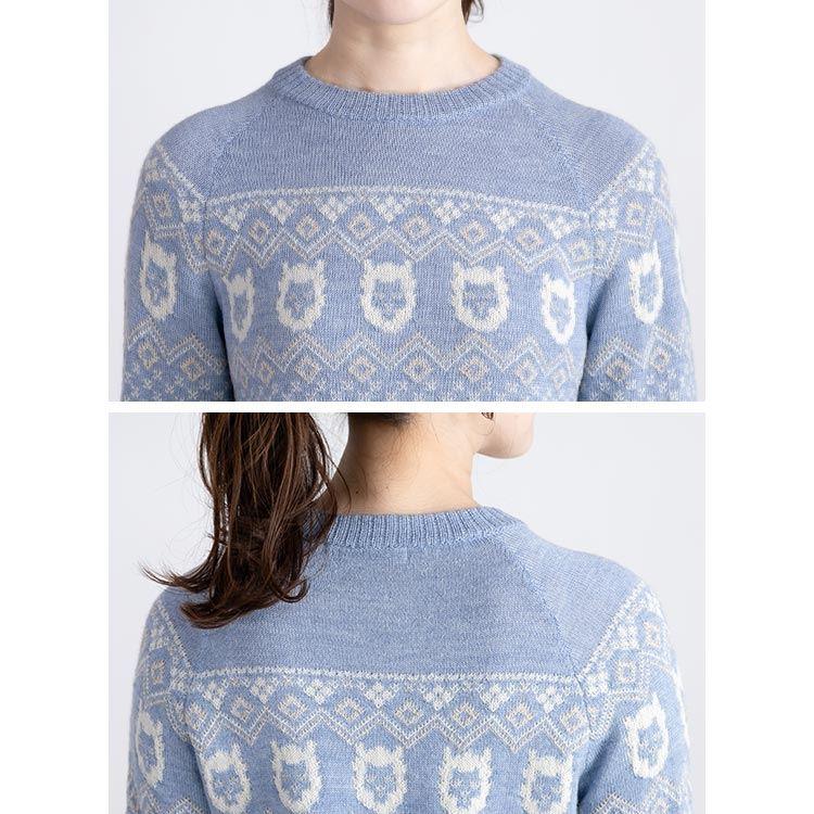 【送料無料】 ベビーアルパカ100％の贅沢ジャガードニット 5色 M-L 洗える 長袖 レディース トップス ニット ジャガード |  | 14