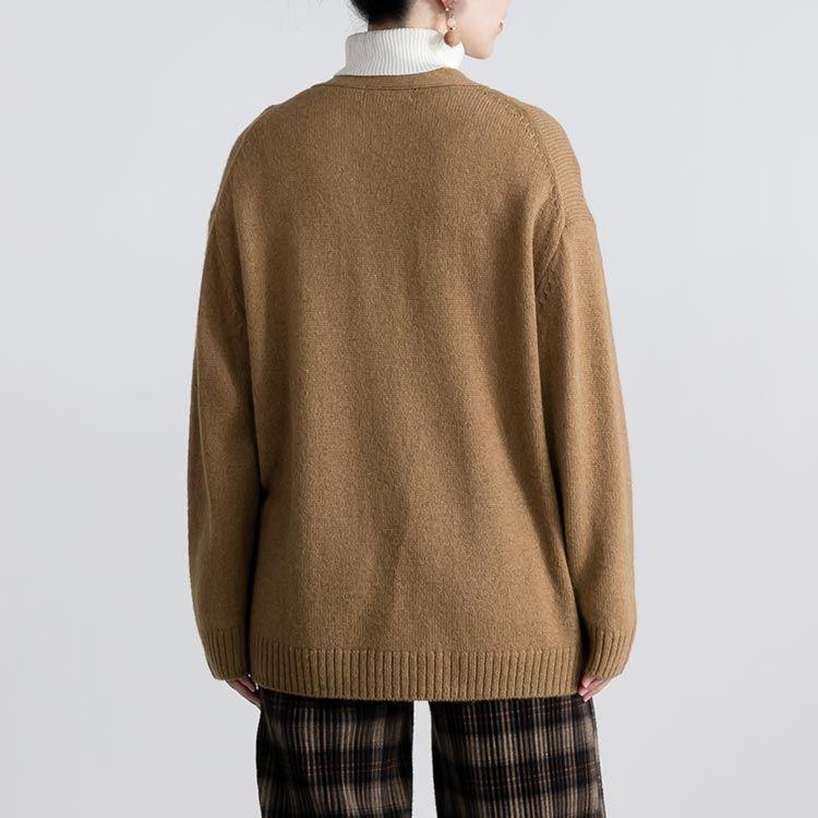 【送料無料】 ベビーキャメル100%ニットカーディガン 4色 M-L 長袖 レディース トップス カーディガン ニット キャメル 春秋冬 |  | 06