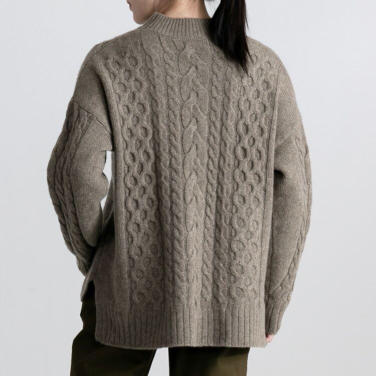 再入荷】【送料無料】ヤク100%の贅沢ケーブル編みニット 4色 M-L
