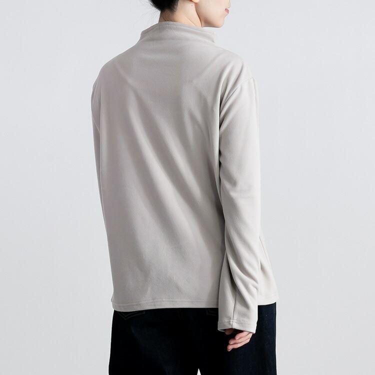 【送料無料】ボトルネックプルオーバー 5色 M-L 洗える 長袖 レディース トップス カットソー ボトルネック モックネック ミドル丈 体型カバー |  | 12