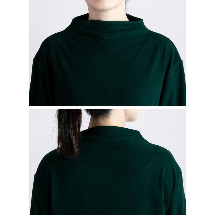 【送料無料】ボトルネックプルオーバー 5色 M-L 洗える 長袖 レディース トップス カットソー ボトルネック モックネック ミドル丈 体型カバー |  | 13