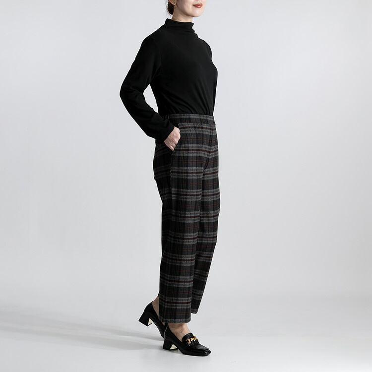 【送料無料】ボトルネックプルオーバー 5色 M-L 洗える 長袖 レディース トップス カットソー ボトルネック モックネック ミドル丈 体型カバー |  | 05