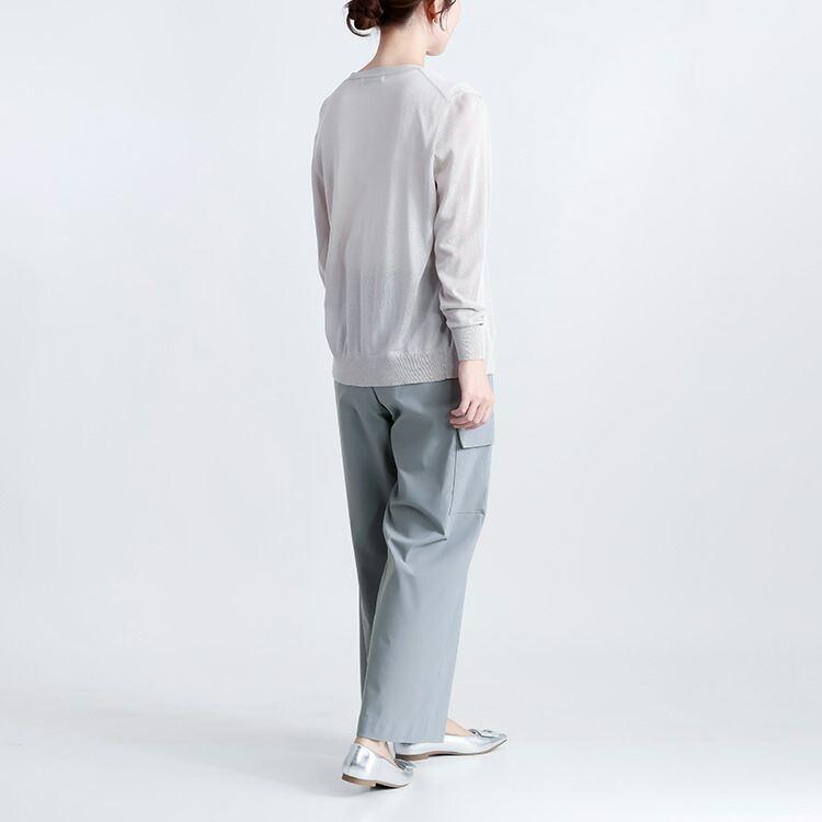 【送料無料/日本製】 大人のキレイめカーゴパンツ 4色 M-LL 洗える 10分丈 レディース ボトムス パンツ ストレッチ セミワイド センタライン 楽ちん 通年 |  | 13