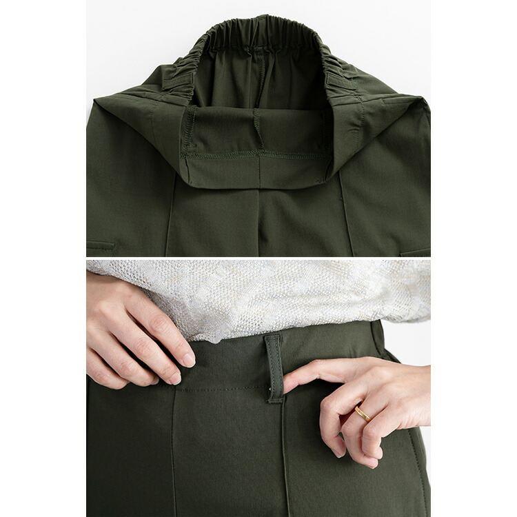 【送料無料/日本製】 大人のキレイめカーゴパンツ 4色 M-LL 洗える 10分丈 レディース ボトムス パンツ ストレッチ セミワイド センタライン 楽ちん 通年 |  | 15