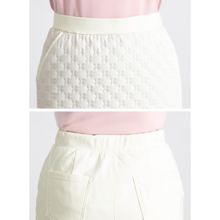 【送料無料】 蓄熱エンボス加工エコダウンスカート 2色 M-LL 洗える レディース ボトムス スカート タイトスカート ウエストゴム エンボス加工 |  | 12