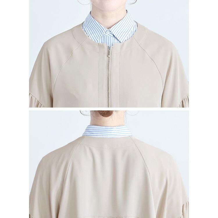 【送料無料/再入荷】バックプリーツブルゾン 3色 M-L 洗える ぽわん袖 レディース アウター ジャケット ブルゾン オーバーサイズ 羽織 ツイル 体型カバー |  | 13