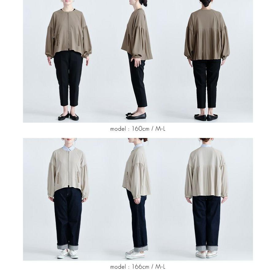 【送料無料/再入荷】バックプリーツブルゾン 3色 M-L 洗える ぽわん袖 レディース アウター ジャケット ブルゾン |  | 20