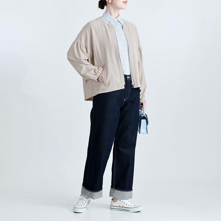 【送料無料/再入荷】バックプリーツブルゾン 3色 M-L 洗える ぽわん袖 レディース アウター ジャケット ブルゾン |  | 10