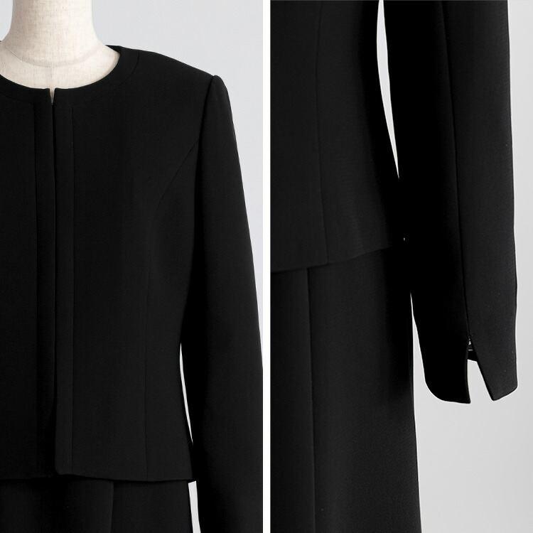 【送料無料/即日】 前開き式 礼服2点スーツ 9-15号 洗える 通年 レディース フォーマル スーツ ワンピース ブラックフォーマル 冠婚葬祭 葬儀 葬式 通夜 入卒式 |  | 15