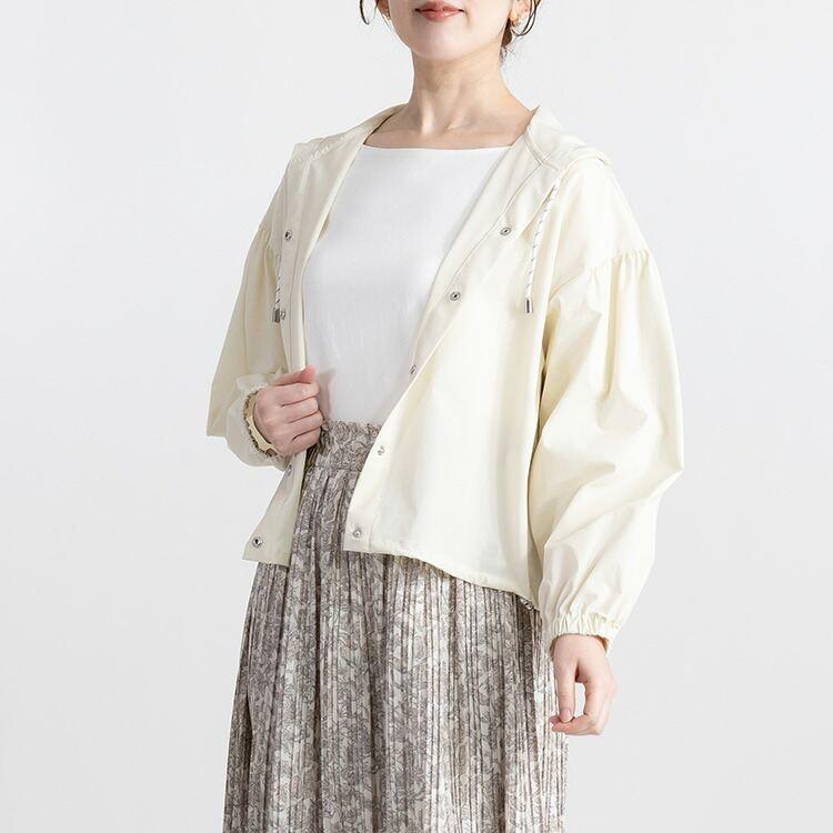 【送料無料】軽くて楽ちんフーディーブルゾン 4色 M L 洗える 長袖 レディース アウター ブルゾン ジャケット ショート ストレッチジャケット フード 端境期 |  | 11