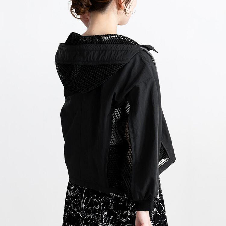 【送料無料】 メッシュ使いジャケット 3色 M L 洗える 長袖 レディース アウター ブルゾン ジャケット パーカー フーディー 端境期 体型カバー 春秋 |  | 12