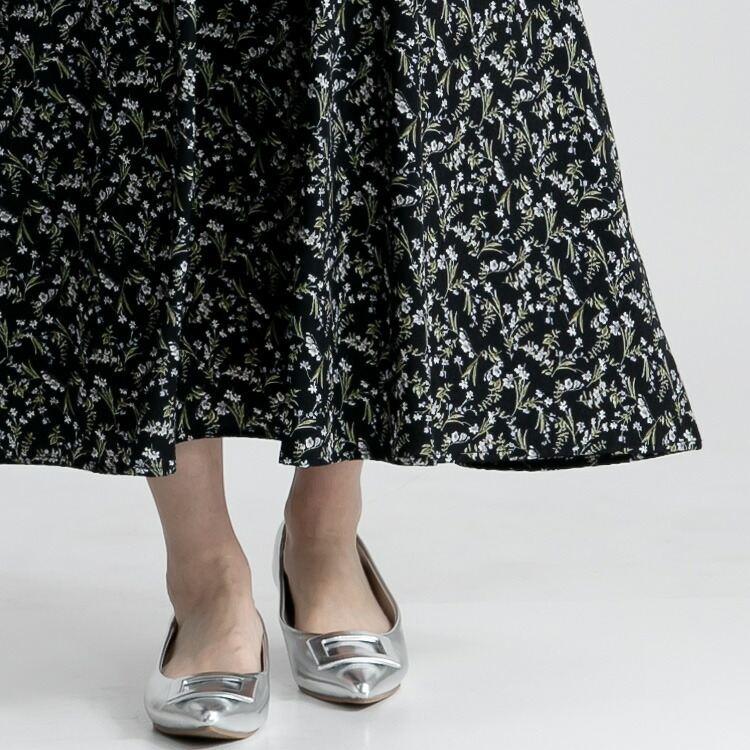 【送料無料】 花柄ワンピース 2色 M-L 洗える 長袖 レイヤード風 レディース ワンピース ロングワンピース ドッキングワンピース 異素材 春秋冬 |  | 10