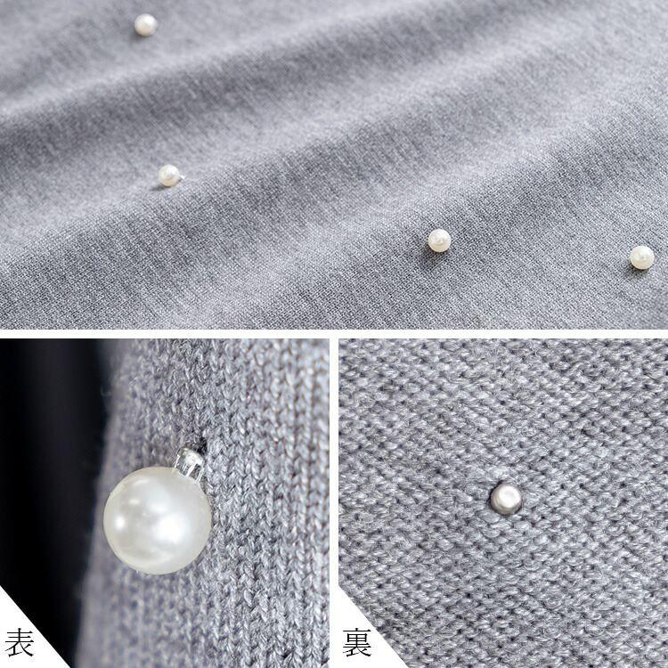 【送料無料】 パール付きワンピース 3色 M-L 洗える レイヤード風 長袖 レディース ワンピース ロングワンピース ドッキングワンピース 春秋冬 |  | 16