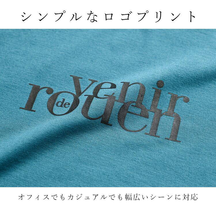 【送料無料】 ロゴプリントぽわん袖チュニック 3色 M-L 洗える 五分袖 レディース トップス チュニック カットソー クルーネック ラウンドネック 春夏 |  | 06