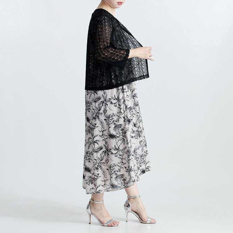 【送料無料】 ラッセルレースボレロ 3色 M-LL 洗える 七分袖 レディース アウター トップス カーディガン ボレロ シアー 透け感 オケージョン 春夏 |  | 10