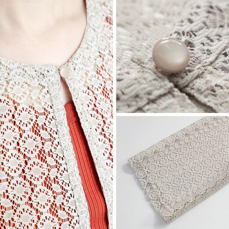 【送料無料】 ラッセルレースボレロ 3色 M-LL 洗える 七分袖 レディース アウター トップス カーディガン ボレロ シアー 透け感 オケージョン 春夏 |  | 13