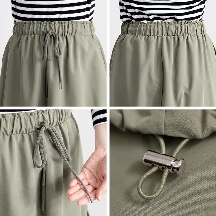 【送料無料】 裾2WAYミリタリースカート 5色 M L 洗える レディース ボトムス スカート ミリタリー バルーンスカート カーゴスカート オールシーズン |  | 15