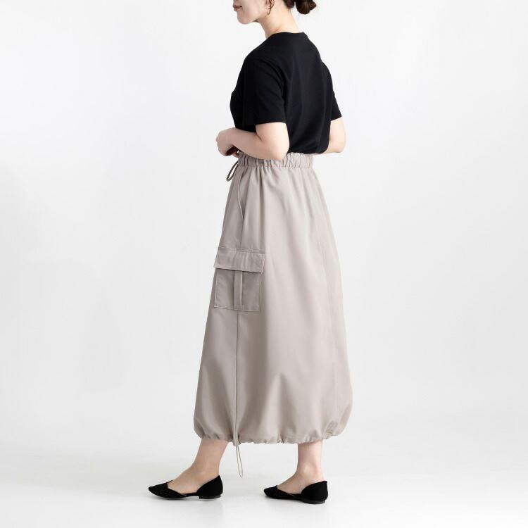 【送料無料】 裾2WAYミリタリースカート 5色 M L 洗える レディース ボトムス スカート ミリタリー バルーンスカート カーゴスカート オールシーズン |  | 06