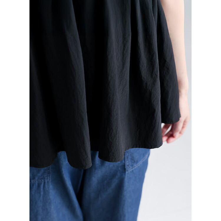 【送料無料】 ギャザーペプラム使いプルオーバー 2色 M L 洗える 半袖 異素材使い レディース トップス カットソー Tシャツ クルーネック ギャザー 夏 |  | 11