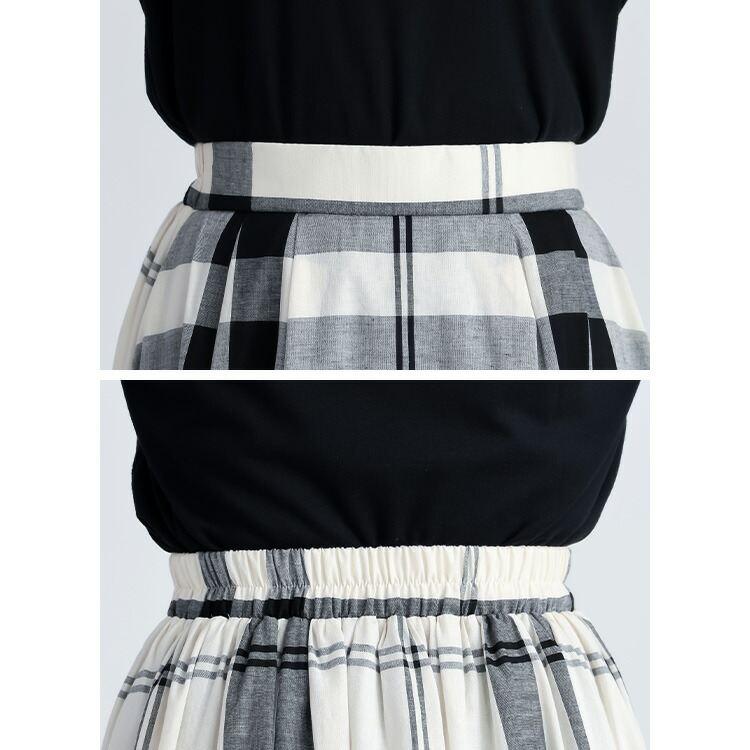 【送料無料】 チェック柄ガーゼコットンバルーンスカート 3色 M L 洗える レディース ボトムス スカート バルーンスカート チェック コットン 100％ 春夏 |  | 14